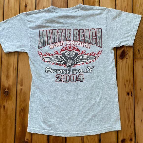 Vintage Y2K 2000s 2004 Myrtle Beach Bike Week Rally Flame Shirt Size Small - Picture 3 of 4